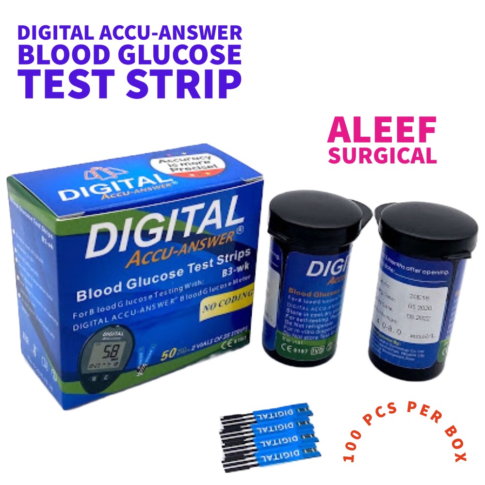 Digital Accu-Answer Blood Glucose Test Strips-Aleef Surgical, Image