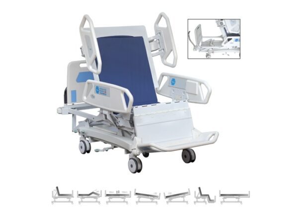 Eight Function Hospital Electric Adjustable Medical ICU Bed, Hospital Bed Price in BD, ICU Bed Price in Dhaka-BD. image of ICU BED, Image ICU Bed at Aleef Surgical