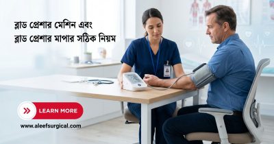 ব্লাড প্রেশার মেশিন ও ব্লাড প্রেশার মাপার সঠিক নিয়ম-Aleef-Surgical