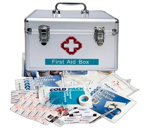 First aid box and equipment