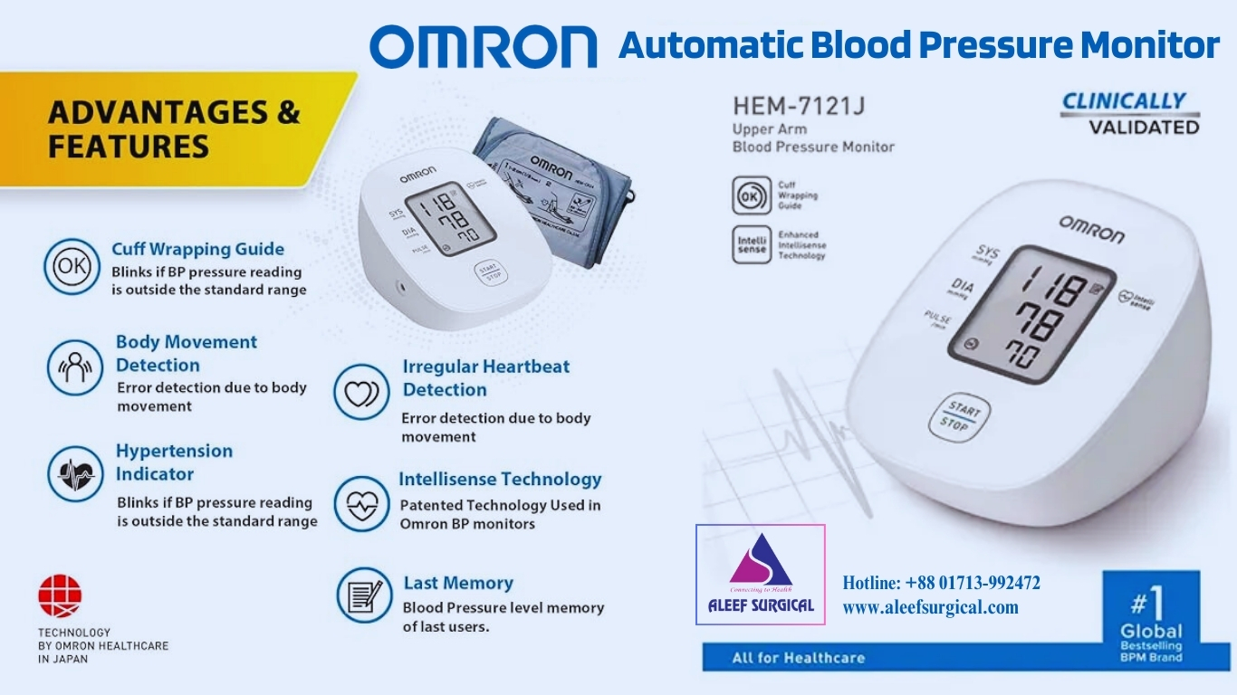 Omron HEM 7121J Automatic Blood Pressure Monitor in BD, Image
