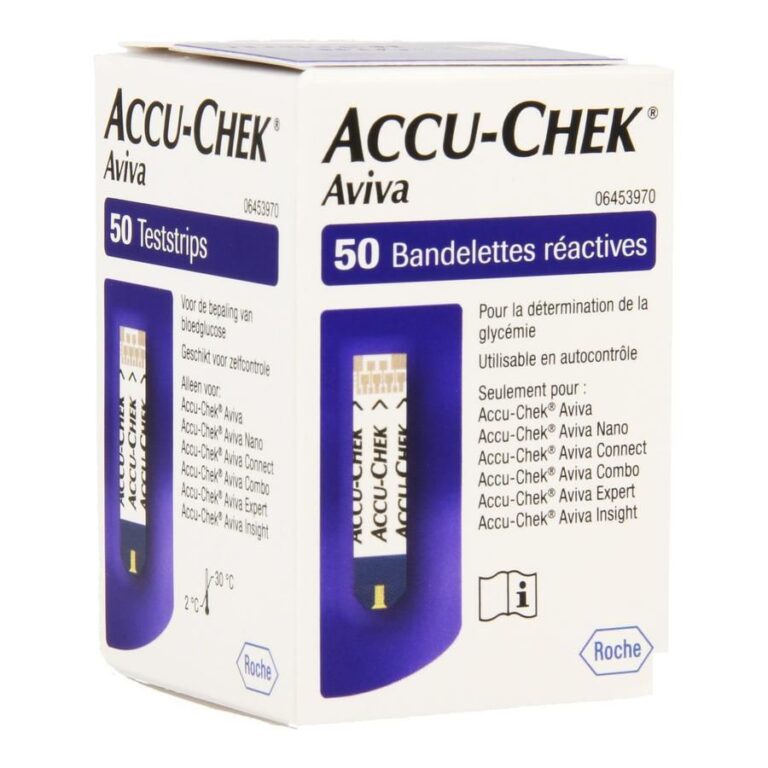 ACCU CHEK Aviva Blood Glucose Test Strip. Image