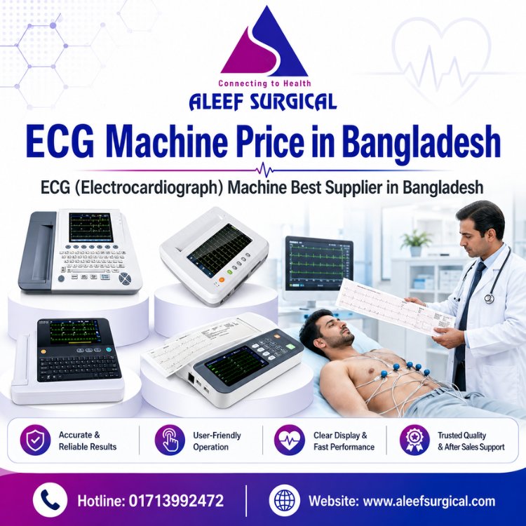 Doctor reviewing diagnostic results from a 12-channel ECG machine in a Bangladesh hospital-Image of Aleef Surgical